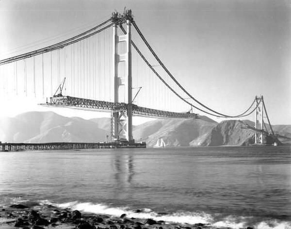 Golden Gate bridge construction - 1937