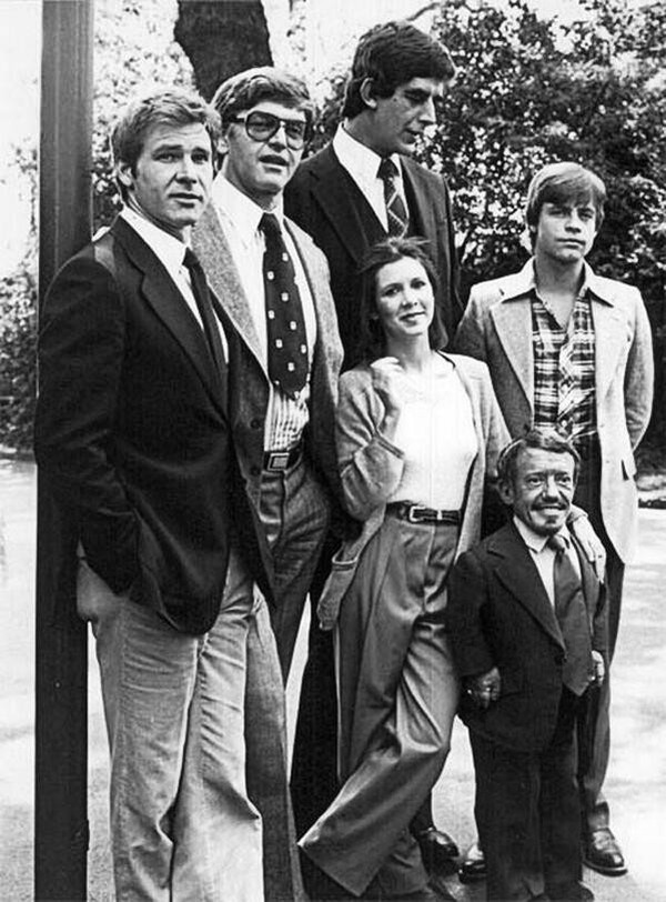 The original Star Wars cast seen just before filming