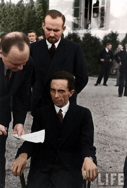 Nazi Minister of Propaganda Joseph Goebbels scowls at a Jewish photographer, 1933